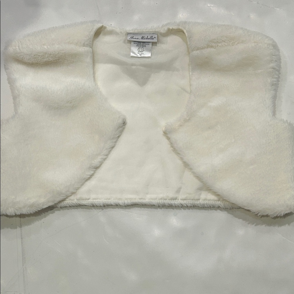 Jona Michelle Ivory Dress with Gold Snowflake Accents - Picture 5 of 10